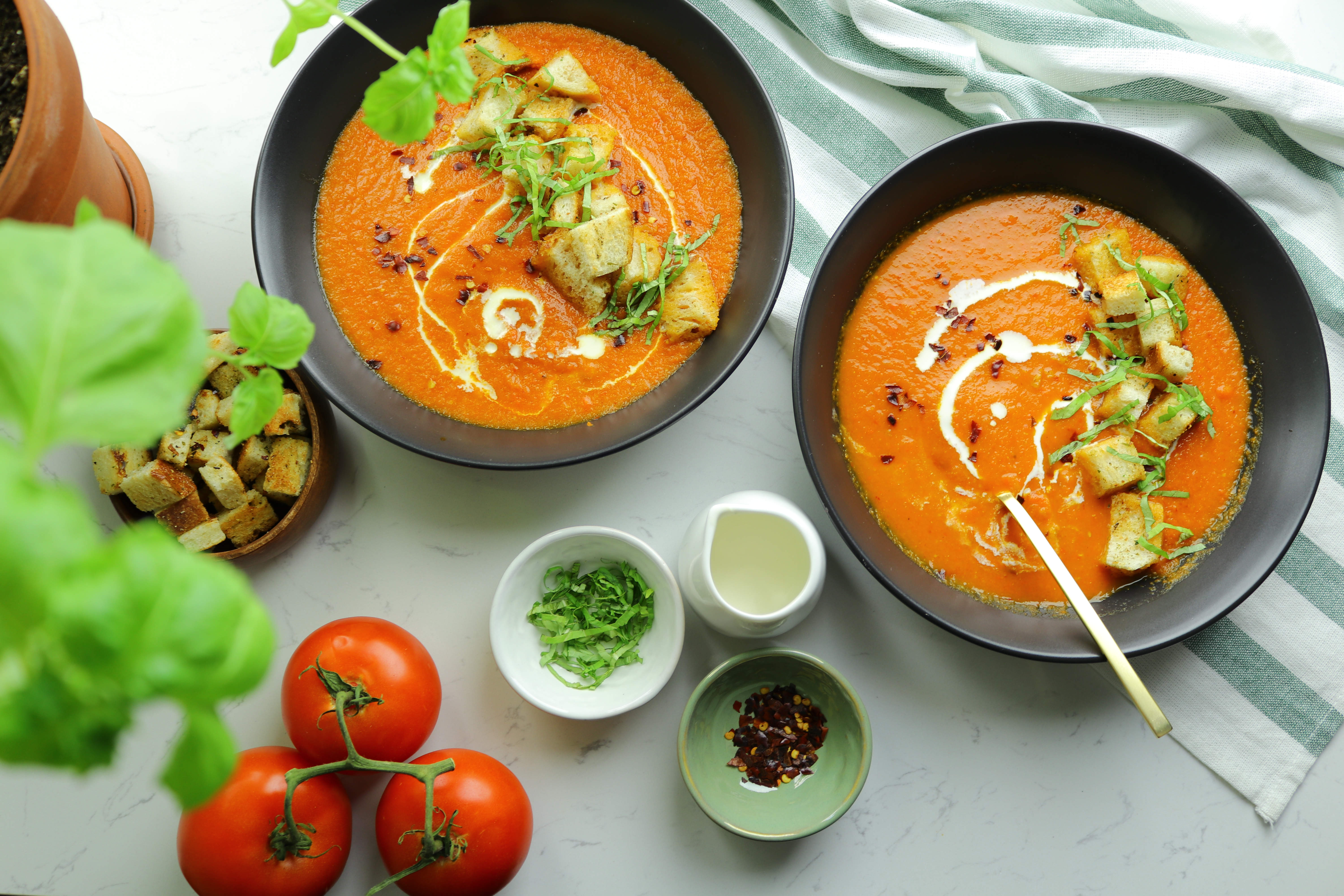 Roasted carrot and tomato soup