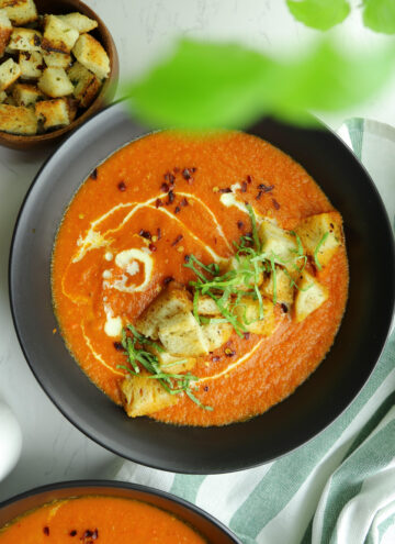 Roasted carrot and tomato soup