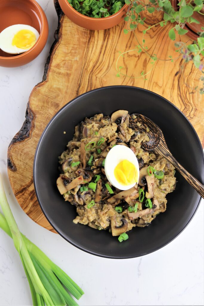 savory mushroom oat risotto