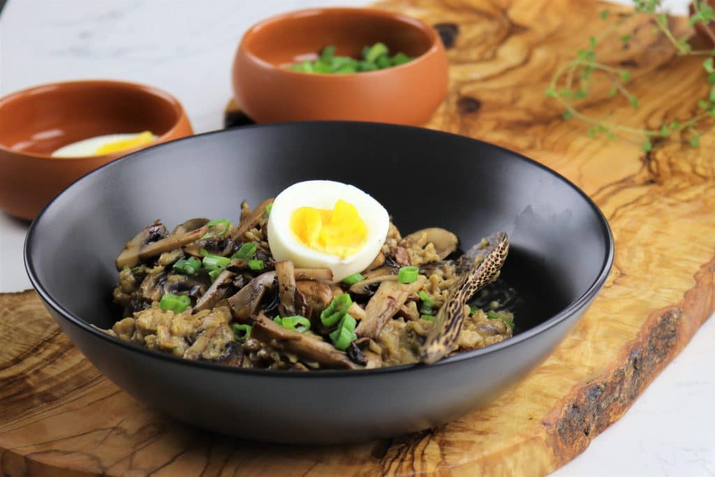 savory mushroom oat risotto