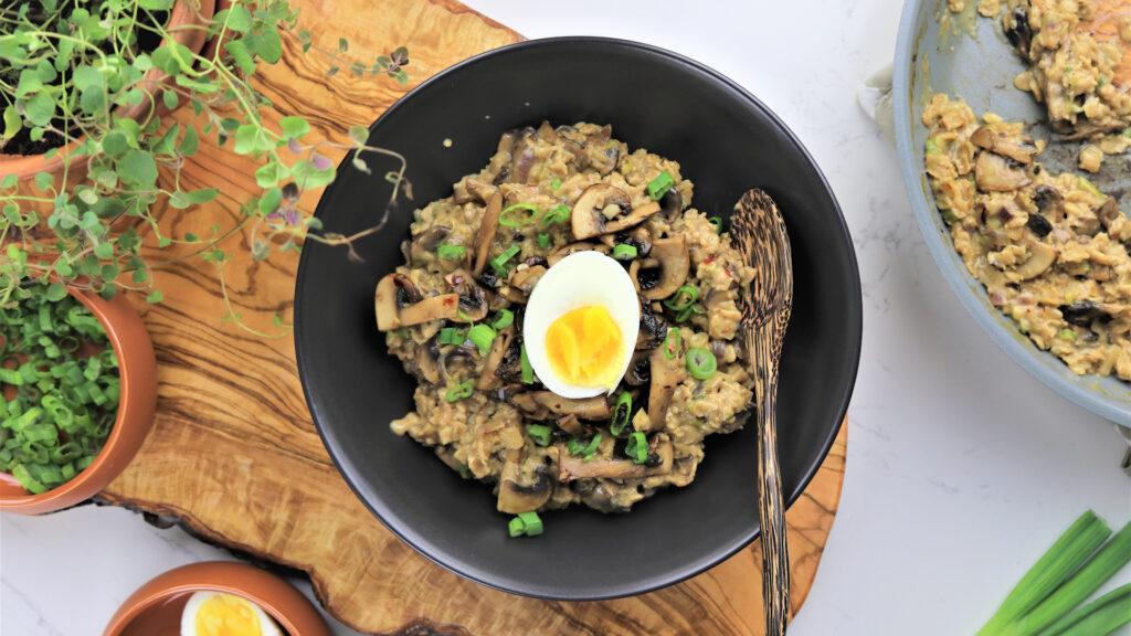 savory mushroom oat risotto