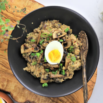 savory mushroom oat risotto