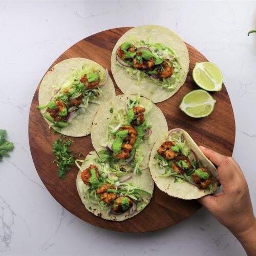 Spicy shrimp tacos