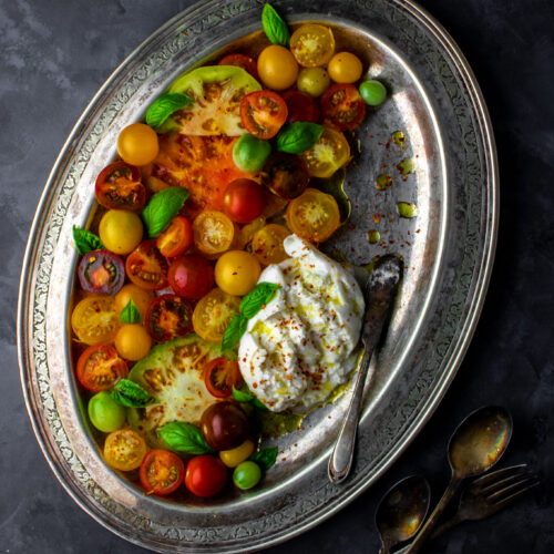 Heirloom tomato burrata salad