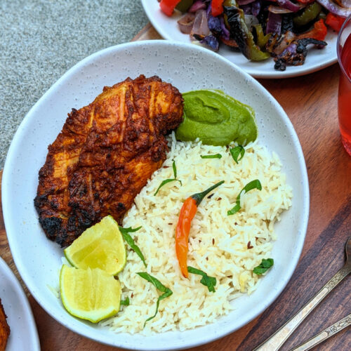 Spicy saffron grilled chicken