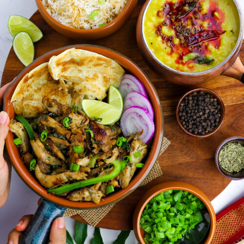 Pepper chicken using rotisserie chicken