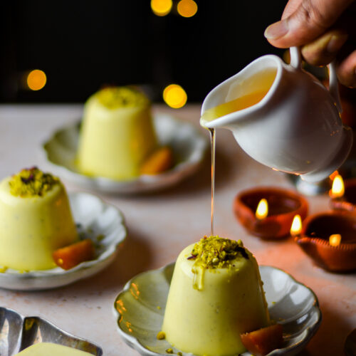 Basundi gulab jamun panna cotta