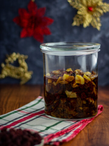 Rum soaked fruits for Christmas cake