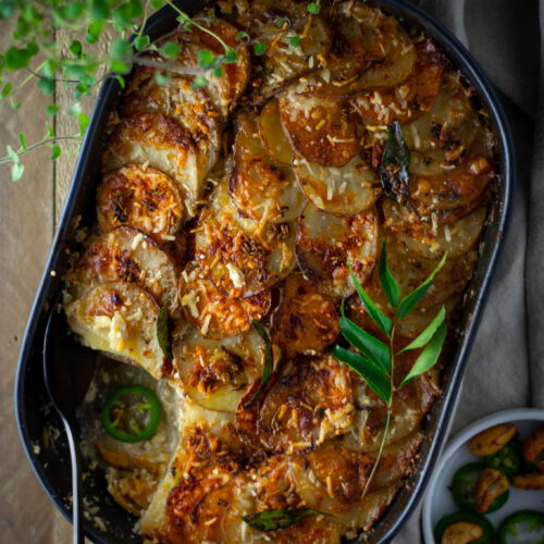 spicy Indian potato gratin