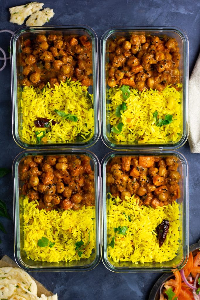 sweet potato chickpea coconut curry meal prep