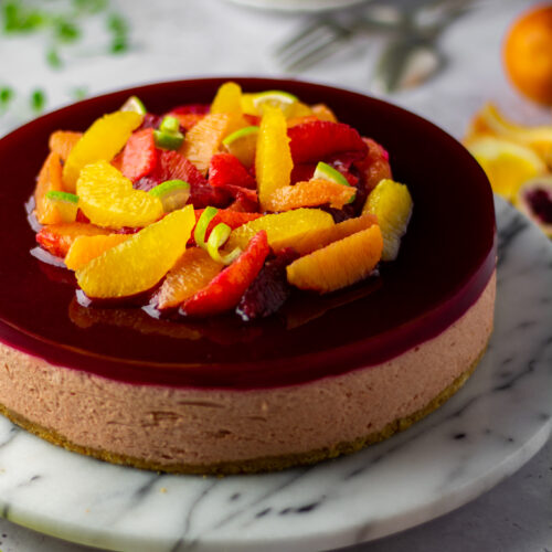 The best blood orange and guava cheesecake (no-bake) Blood orange and guava cheesecake