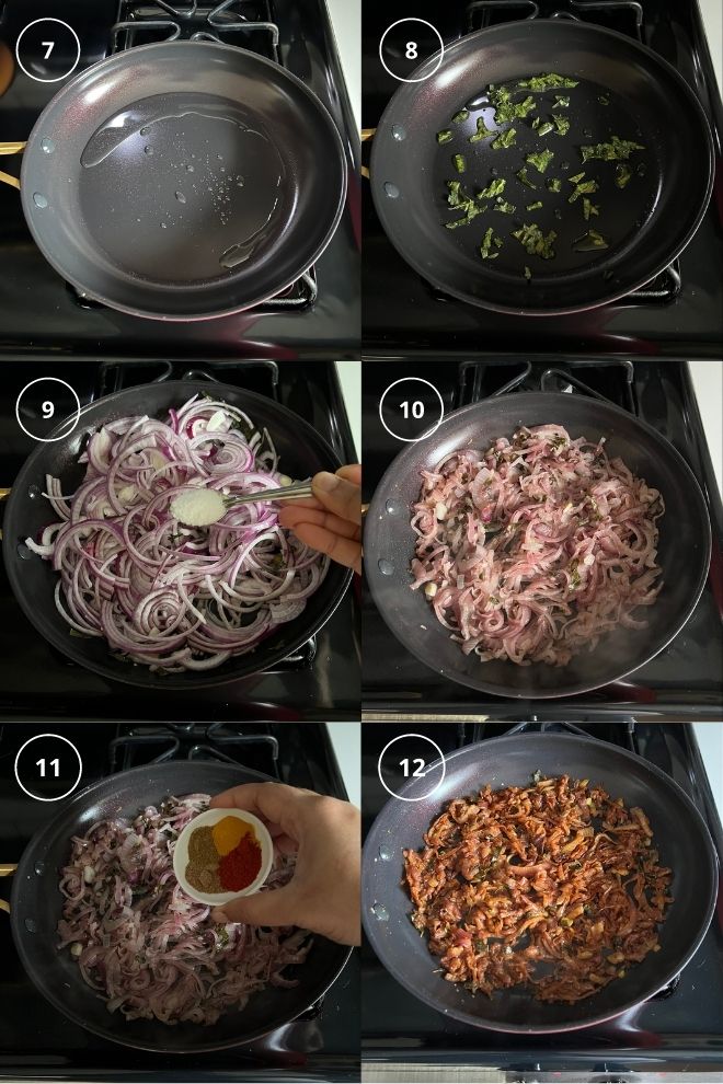 Make the onion masala filling
